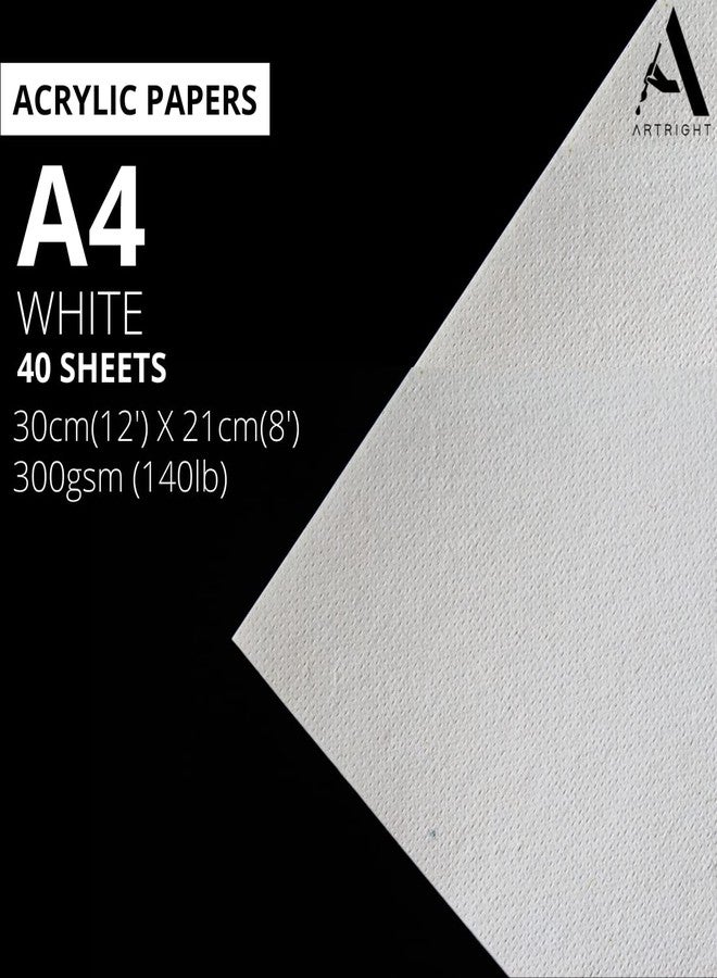 ArtRight White Net Handmade Papers (280 GSM) Ultra Premium fine Textured Dotted Handmade Watercolor Papers for Watercolour, Acrylic, Ink and Mixed Media (A4-40) - Image 2